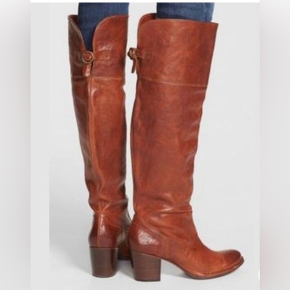 Frye Shoes - FRYE Lucinda Slouch Tall Riding Boots Congac Brown Womens